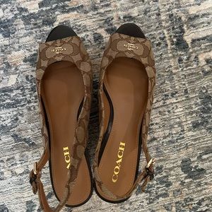 Coach wedge sling backs